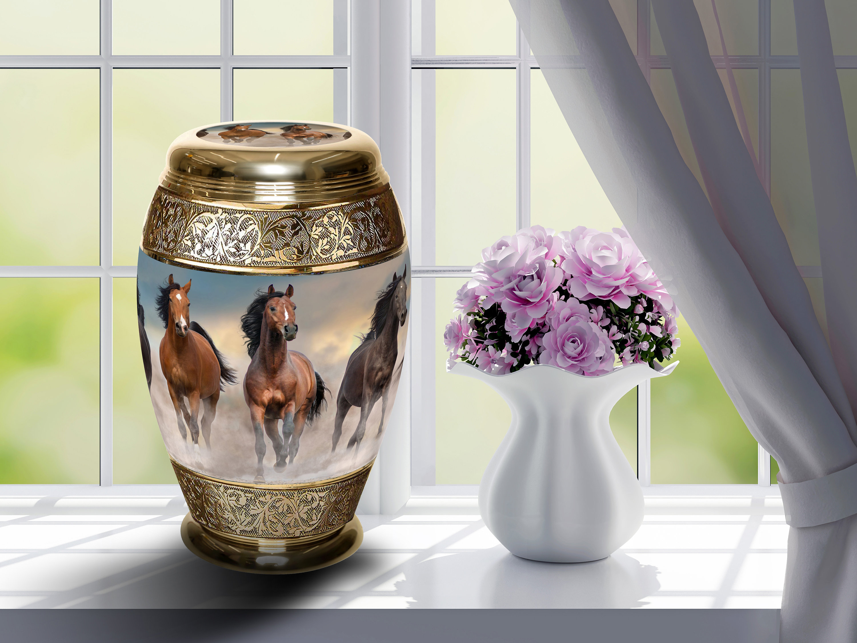 Wild Horses Cremation Urn Urns for Human Ashes Cremation Etsy