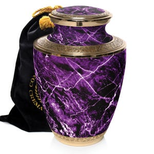 Purple Custom Cremation Urn Set Purple urns for human ashes XL L S Adult Cremation Urn for Ashes Male or Female unique cremation urn