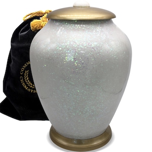 Prismatic Shimmering Light Cremation Urn: Handmade Solid Brass