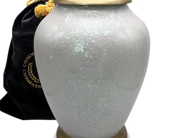 Prismatic Shimmering Light Cremation Urn: Handmade Solid Brass