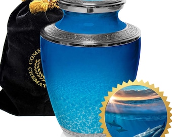 Ocean Cremation Urn Set: Hand-Engraved Aluminum Urns for Ashes