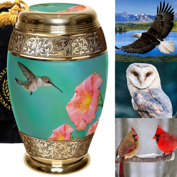 Hummingbird Cremation Urns for Human Ashes Large XL Small Cremation Urns for Adults Keepsakes Urn Urns for Humans & Burial Urns for Ashes