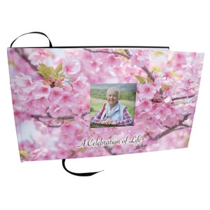 Cherry Blossom Theme Celebration of Life Funeral Guest Book for Funeral or Memorial Service Funeral Guest Sign in Book Funeral Guest Books