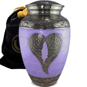 Purple Angel Cremation Urns for Human Ashes Large XL Small Cremation Urns for Adults Keepsakes Urn Urns for Humans & Burial Urns for Ashes