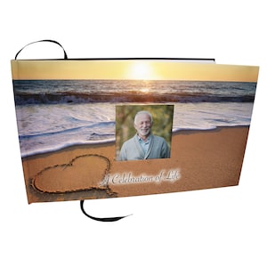 Endless Summer Theme Celebration of Life Funeral Guest Book for Funeral or Memorial Service Funeral Guest Sign in Book Funeral Guest Books
