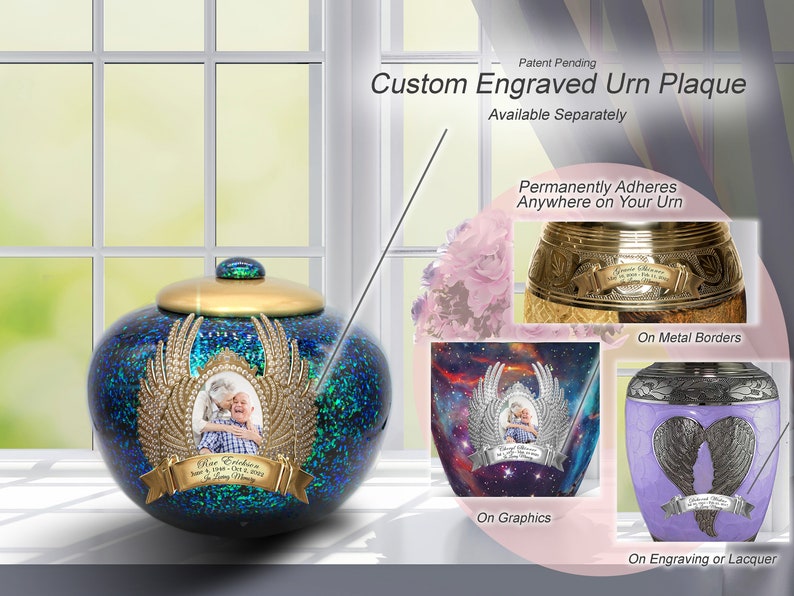 Green Sparkle Cremation Urns for Human Ashes Large XL Small Cremation Urns for Adults Keepsakes Urn Urns for Humans & Burial Urns for Ashes image 8