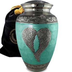 Green Angel Cremation Urns for Human Ashes Large XL Small Cremation Urns for Adults Keepsakes Urn Urns for Humans & Burial Urns for Ashes