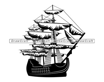 Download 3d Svg Pirate Ship Etsy