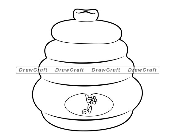 Honey Pot Outline Svg Honey Pot Svg Honey Svg Honey Logo | Etsy