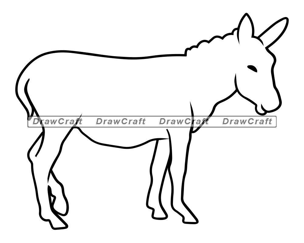 Wandern Esel Umriss Svg Esel Svg Tiere Svg Bauernhof Tiere | Etsy