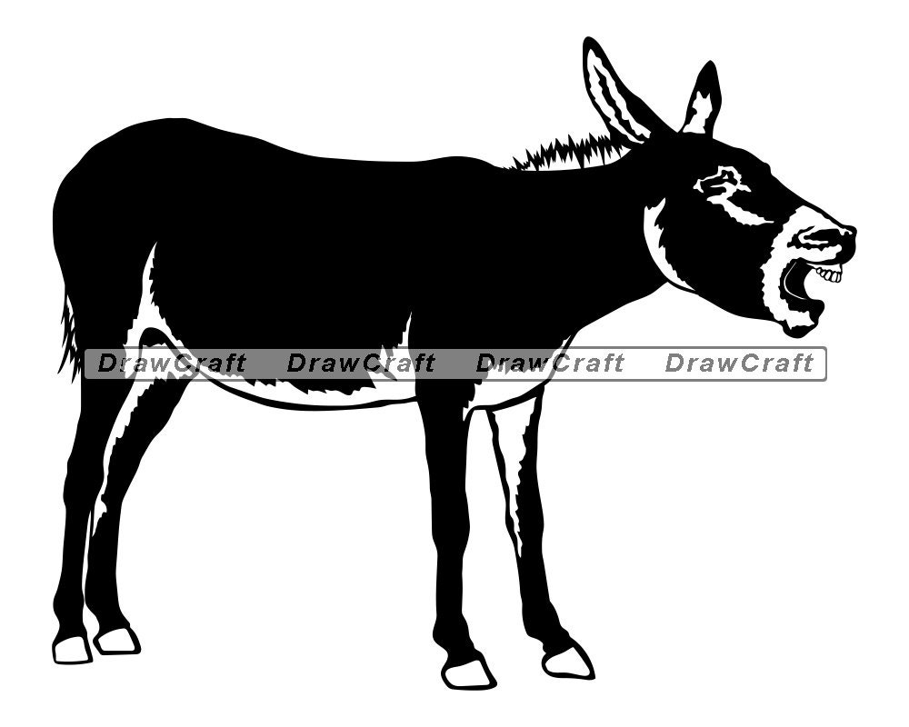 Eps Donkey #2 Svg Vector Donkey Clipart Mule Svg Donkey Cut Files Donkey Design Donkey Dxf Cricut Farm Animals Svg Donkey Png