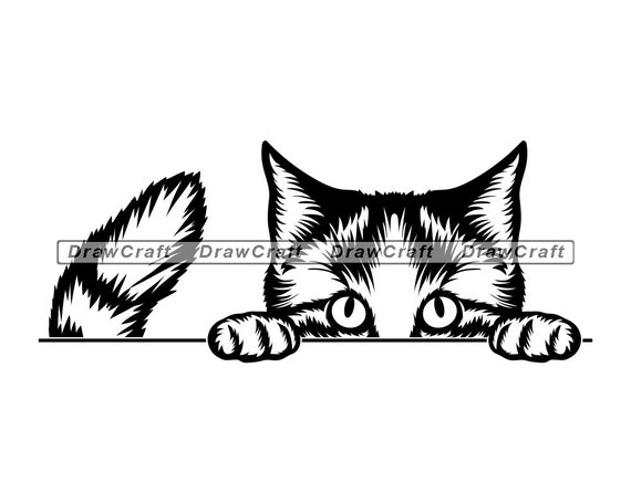 Download Peeking Cat 4 Svg Cat Svg Cat Design Svg Cat Cut Files Etsy