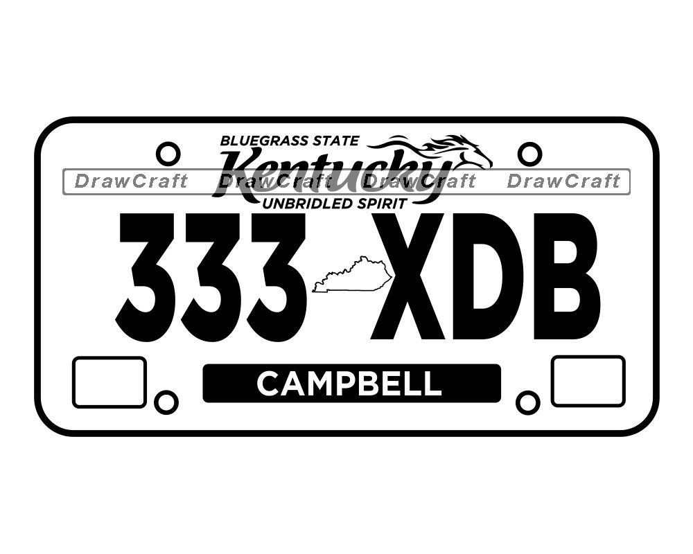 Kentucky Licence Plate Svg Kentucky Svg Driving Svg Driver Etsy