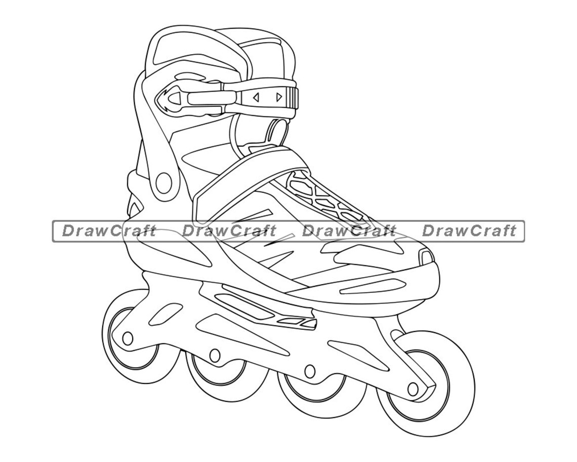 Roller Blades Outline 2 Svg Roller Skates Svg Roller Blades Etsy