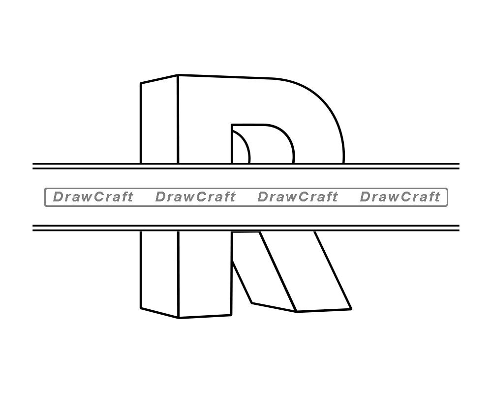 Download Letter R Split Monogram Outline SVG Letter R 3D Letter R ...
