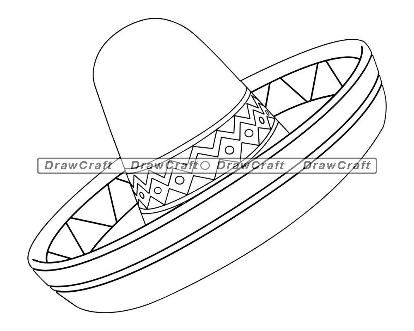 Sombrero Outline 4 Svg Sombrero Svg Hat Svg Sombrero Cut Etsy