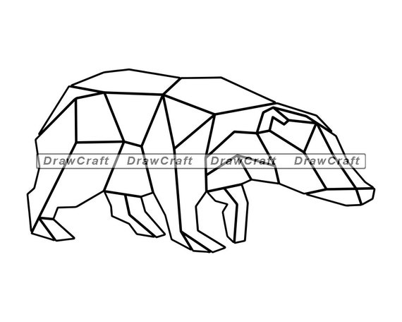 Download Geometric Badger Outline Svg Badger Svg Geometric Animals Etsy
