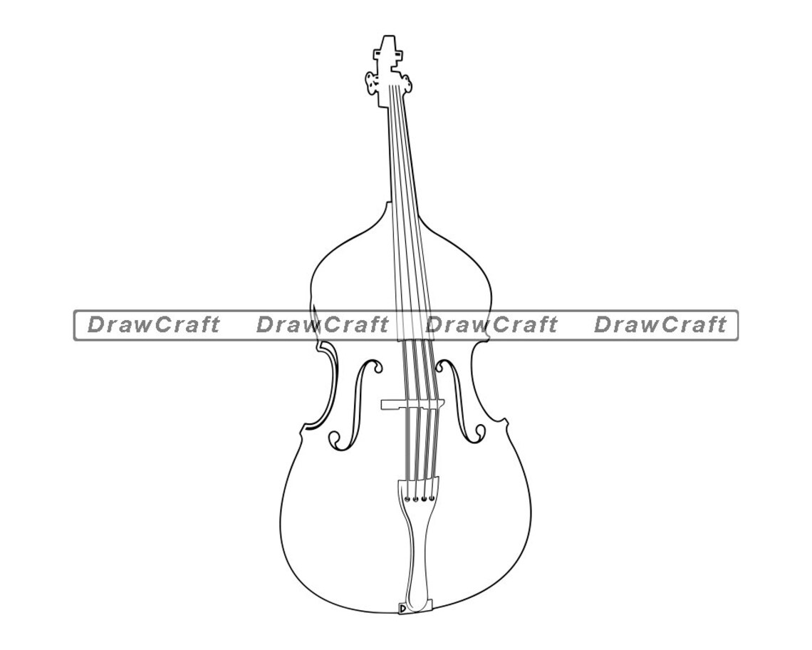 Double Bass Outline Svg Musical Instruments Svg Double Bass Etsy