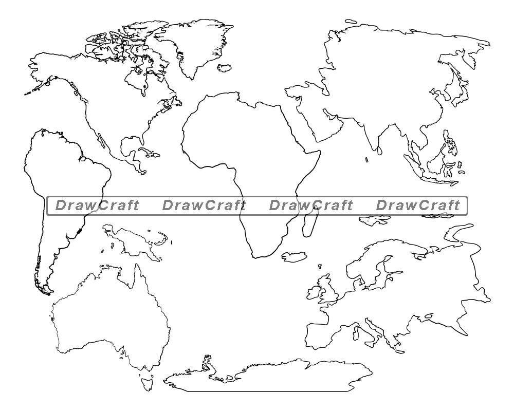 Seven Continents Outline SVG Bundle 7 Continents Svg | Etsy