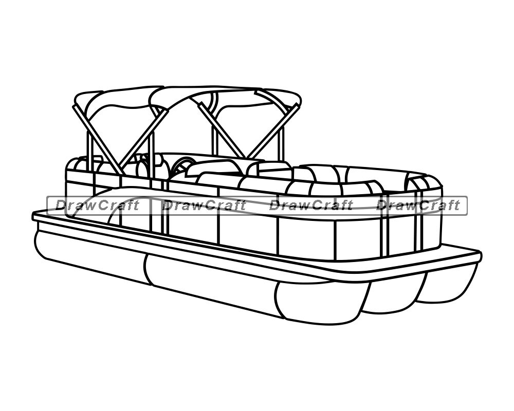 Eps Vector Pontoon Boat Clipart Pontoon Boat Files for Cricut Dxf Png