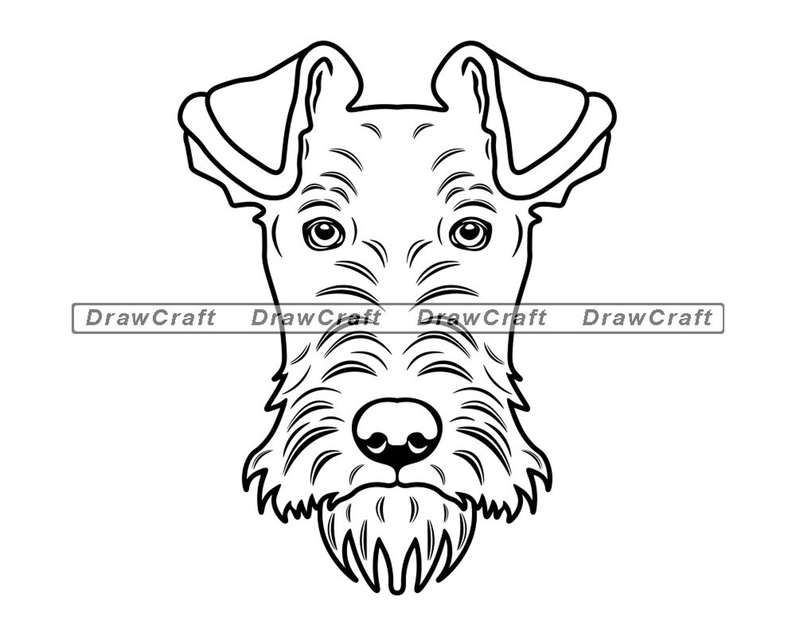 Wire Fox Terrier Head SVG Wire Fox Terrier Svg Dog Svg Dog | Etsy