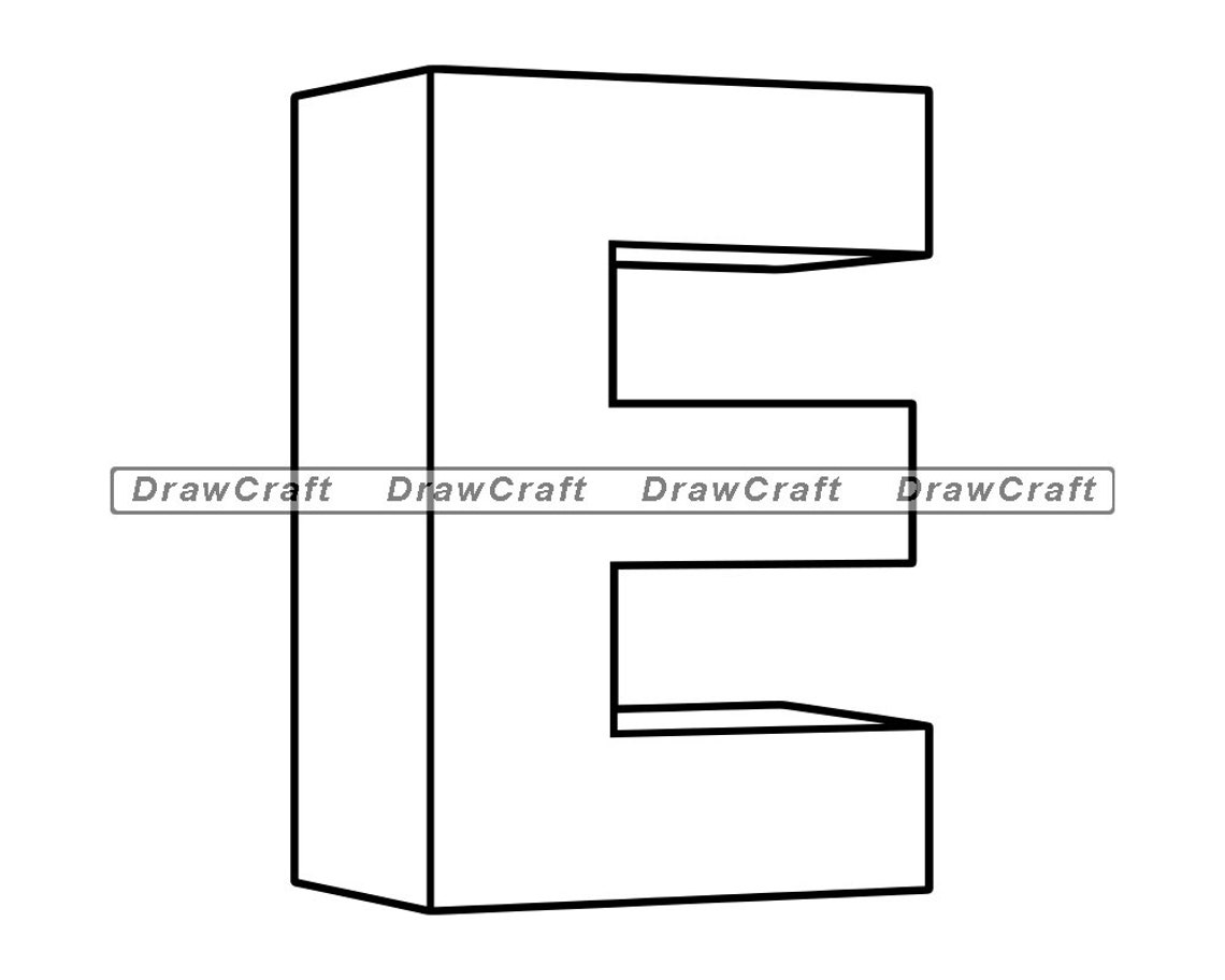 Letter E 3D Outline SVG Letter E Svg Name Svg Birthday Svg Etsy