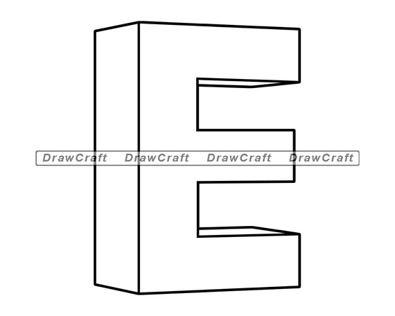 Letter E 3d Outline Svg Letter E Svg Name Svg Birthday Svg Etsy