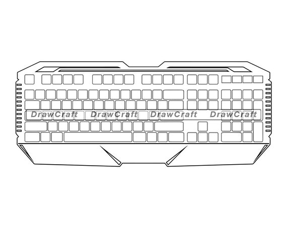 Download Gaming Keyboard Outline Svg Keyboard Svg Gaming Svg Etsy