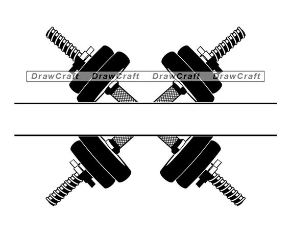Download Dumbbell Split Monogram Svg Dumbbell Svg Workout Svg Etsy
