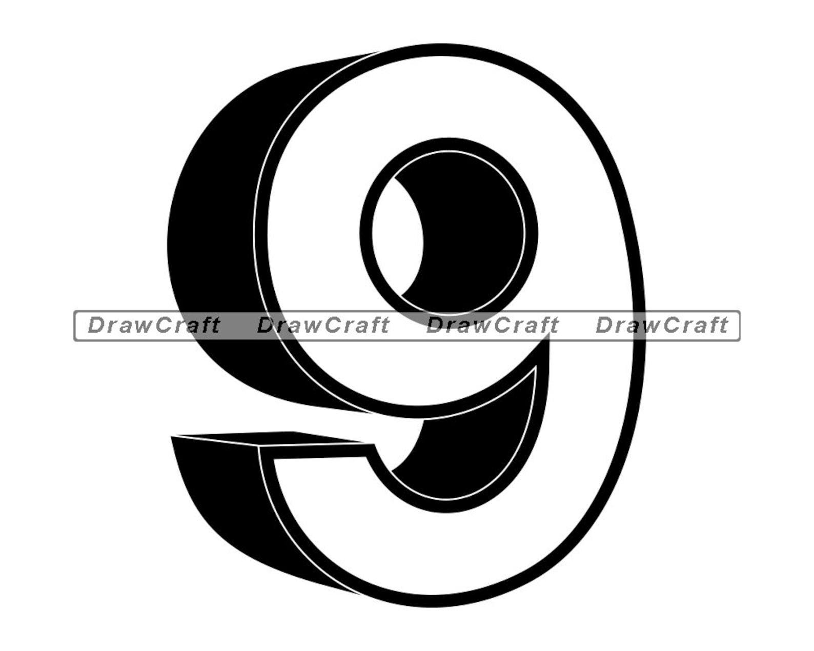Number Nine 3D SVG Number 9 Svg Age Svg Birthday Svg | Etsy