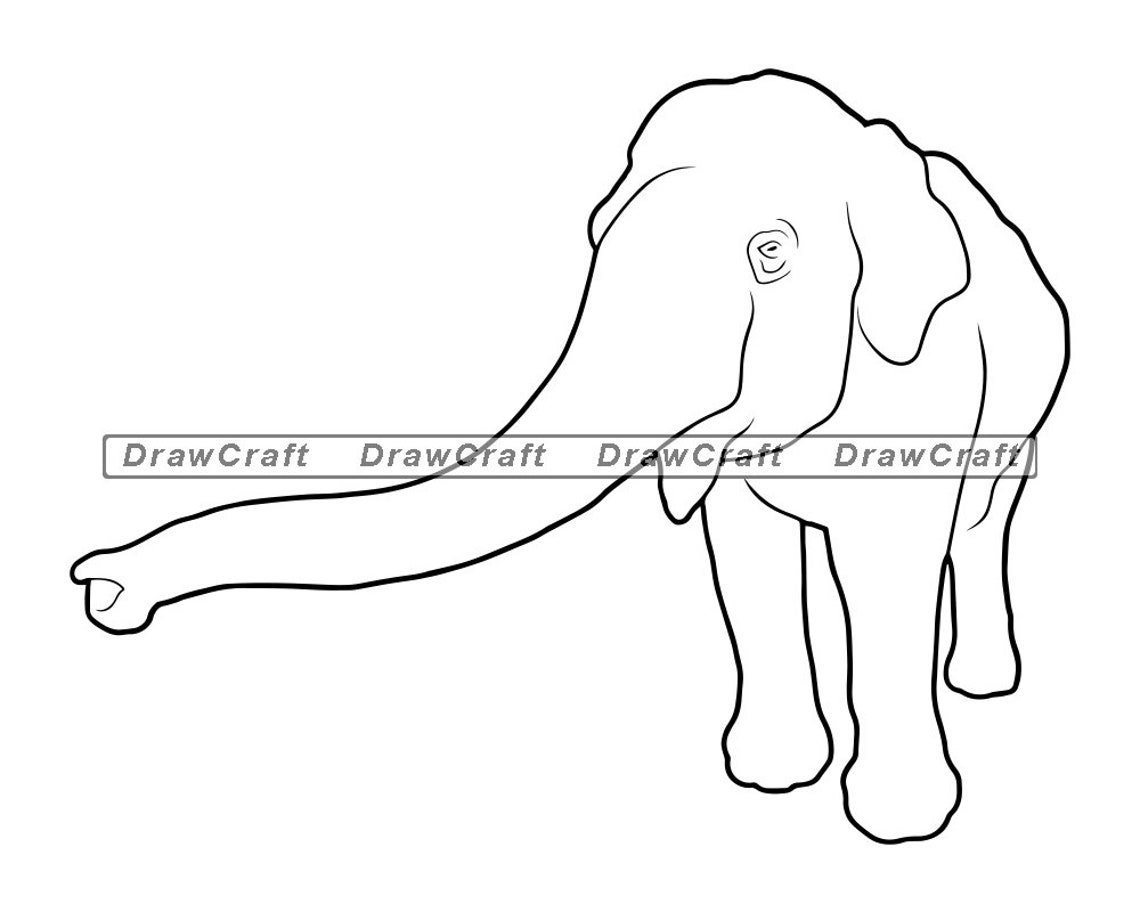 Baby Elephant Outline 2 Svg Baby Elephant Svg Elephant Svg | Etsy