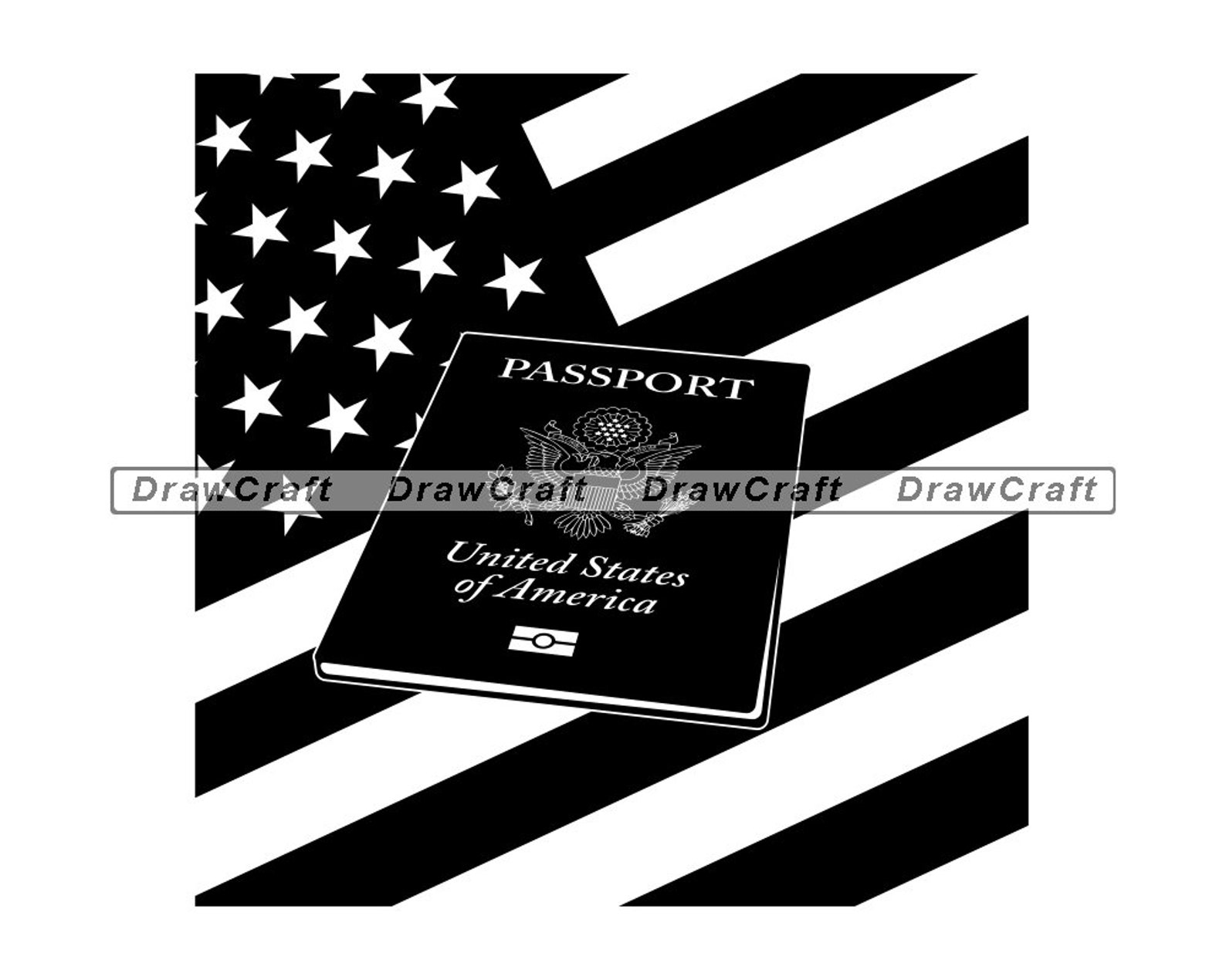 US Flag and Passport Svg USA Passport Svg Passport Svg Etsy