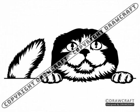 Download Peeking Scottish Fold Cat Svg Peeking Cat Svg Cat Svg Cat Etsy PSD Mockup Templates