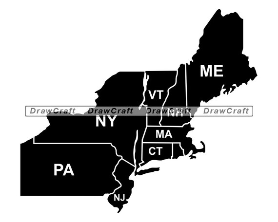 Map Of Tri State Area Tri State Area Svg North East Svg Us Map Svg Tri State Cut | Etsy Canada