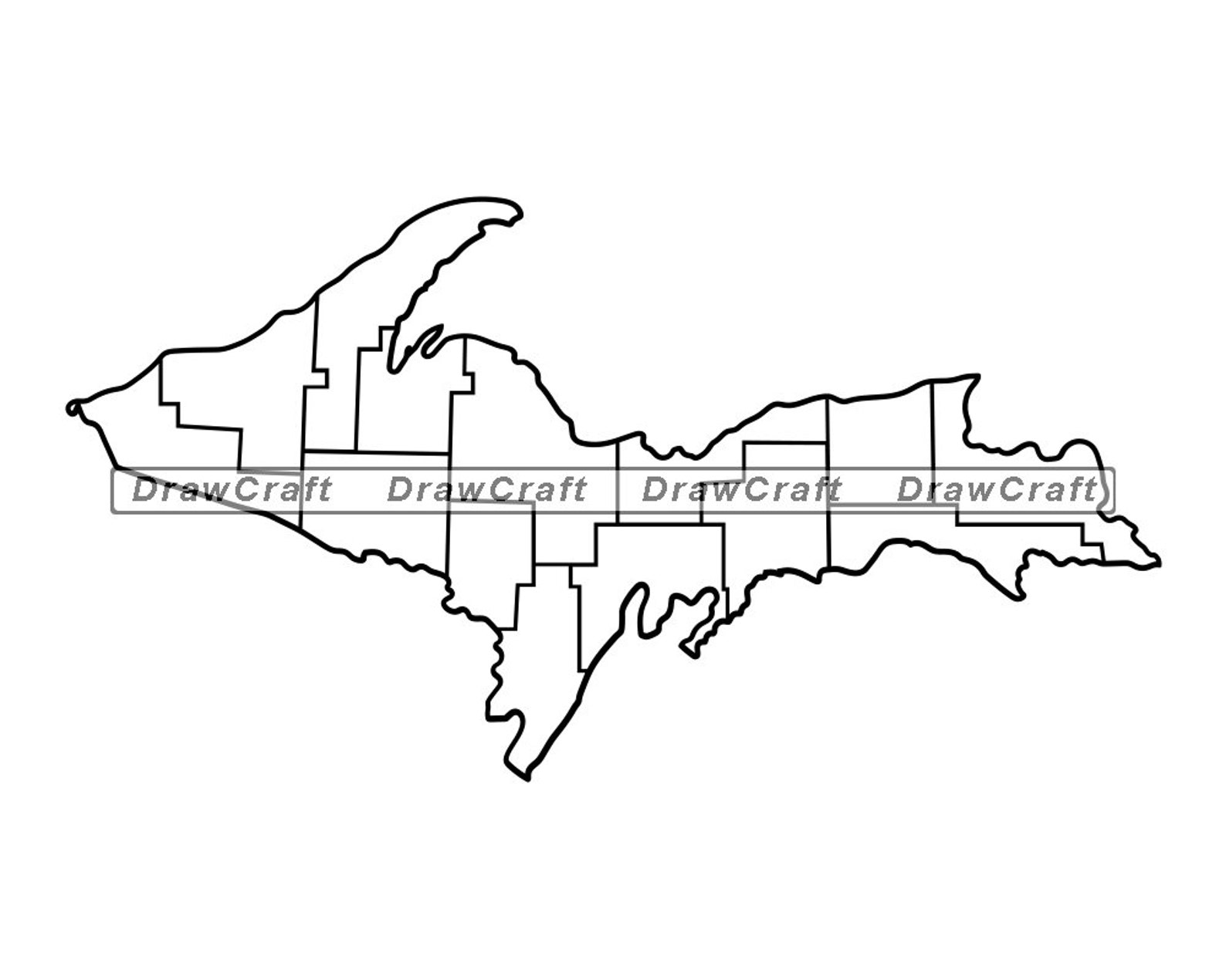 Michigan Upper Peninsula Svg Michigan Svg Michigan Map Svg Etsy
