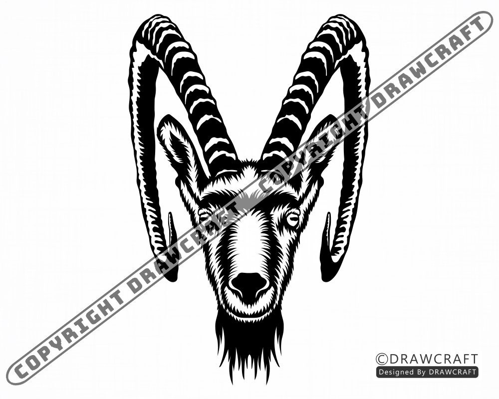 Ibex Mascot SVG Ibex Face SVG Ibex Head Svg Ibex Cut Files Etsy