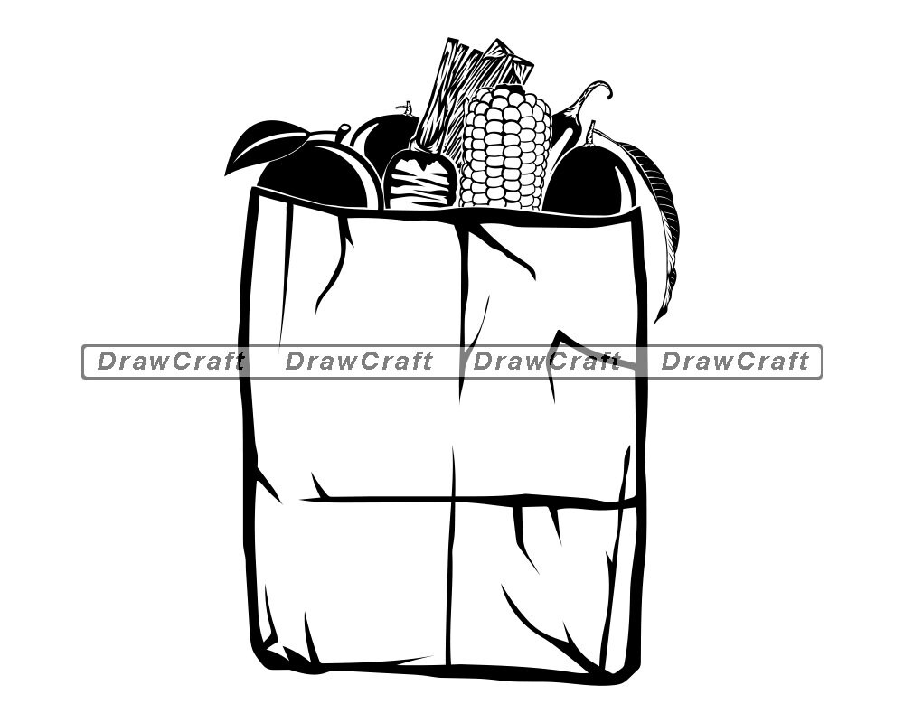 Groceries In Paper Bag Svg Groceries Svg Shopping Svg | Etsy