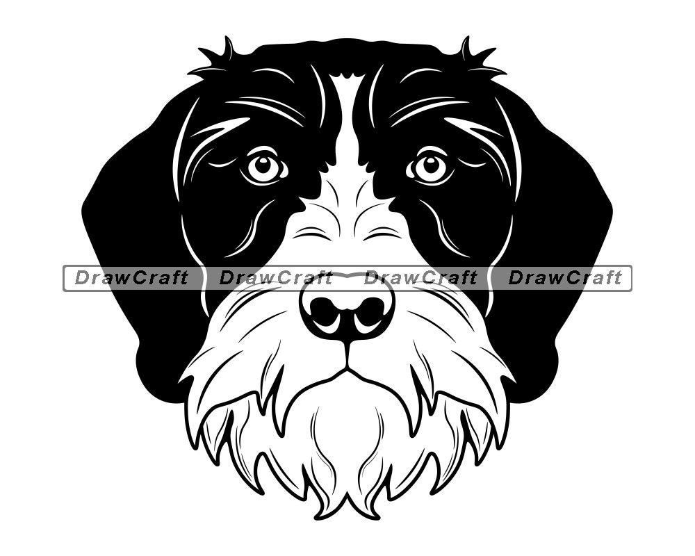 German Wirehaired Pointer Head SVG German Wirehaired Pointer | Etsy