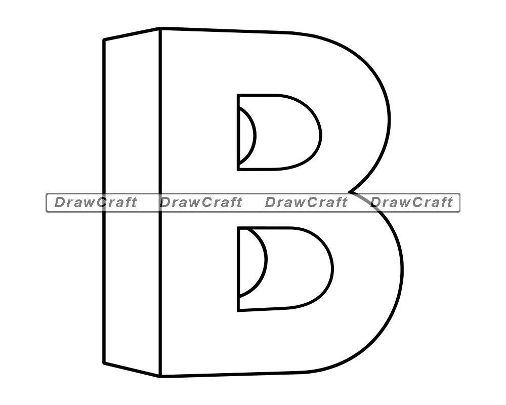 Letter B 3D Outline SVG Letter B Svg Name Svg Birthday Svg Etsy