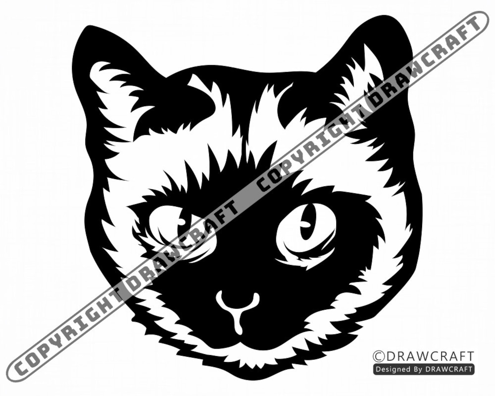 Siamese Cat Face SVG Cat Mascot SVG Cat Head Svg Cat Cut | Etsy