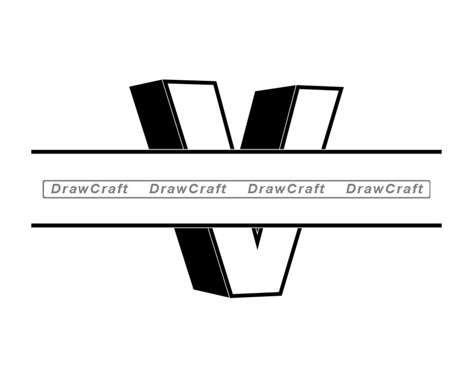 Download Letter V Split Monogram SVG Letter V 3D Letter V Svg Name ...