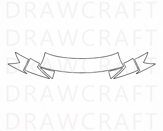 Banner Design Outline Svg Banner Svg Decorative Svg Banner Etsy