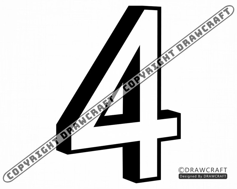 Download Number 4 In 3D Svg Number 4 Svg 3D Svg Age Svg Birthday | Etsy