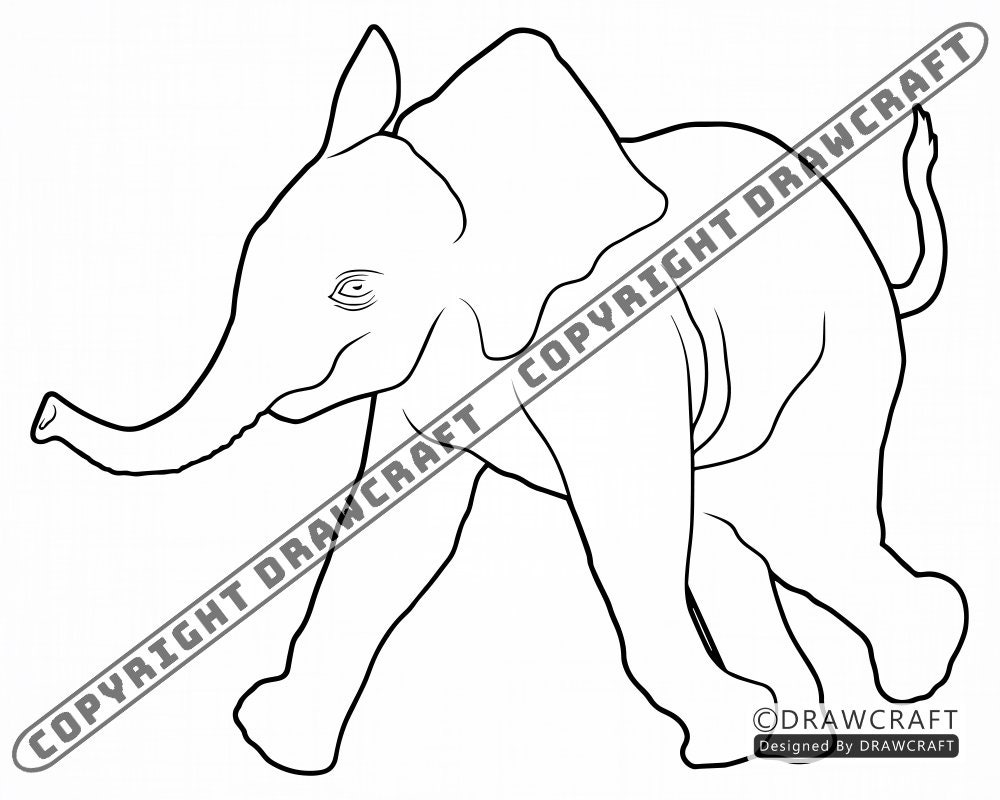 Download Baby Elephant Outline 3 Svg Baby Elephant Svg Elephant Svg ...