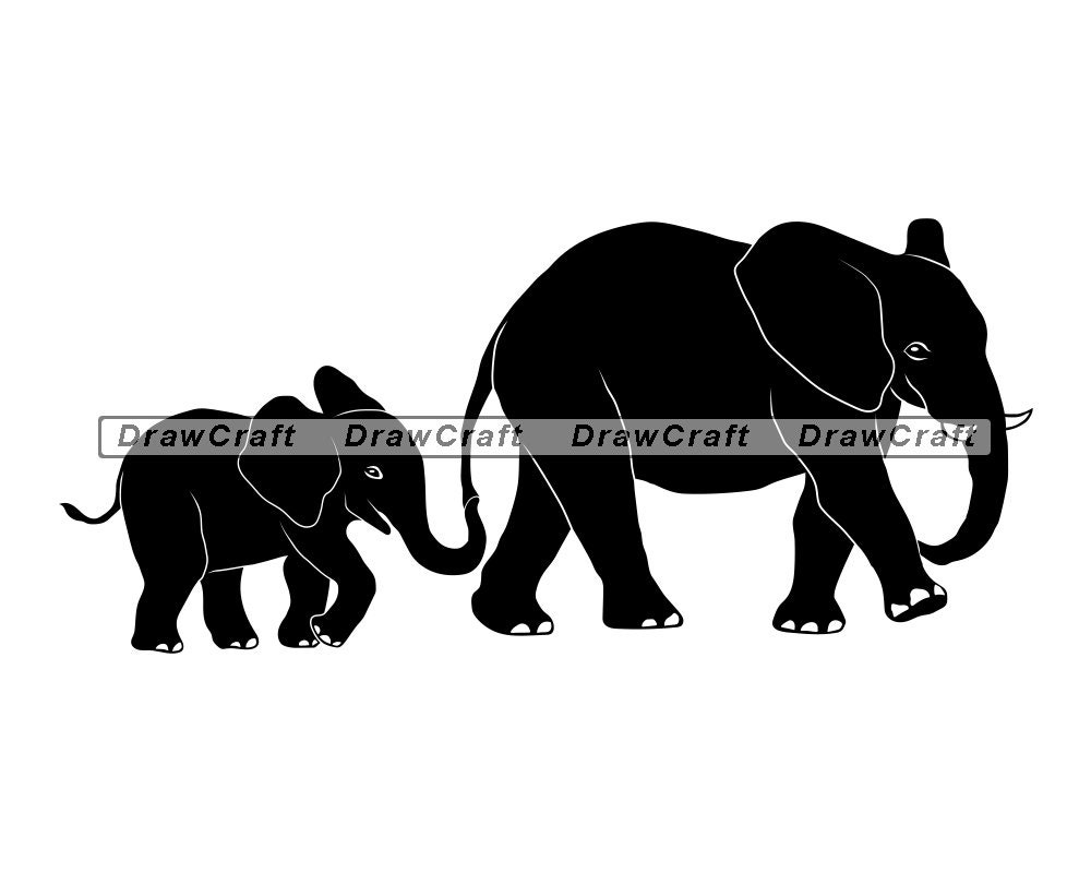 Mama and Baby Elephant Svg Mama Elephant Svg Baby Elephant | Etsy
