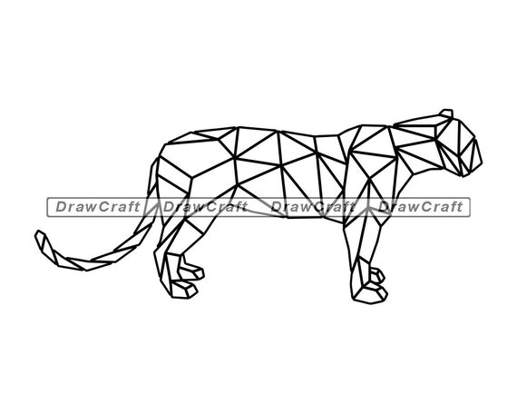 Download Geometric Leopard Outline Svg Leopard Svg Geometric Animals Etsy