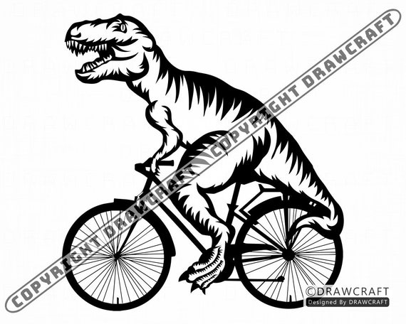 dinosaur riding a bike