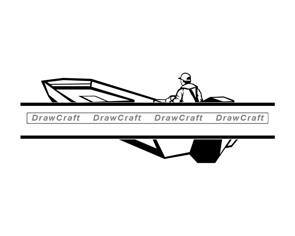 Jon Boat Split Monogram SVG Jon Boat Svg Jon Boat Logo Svg Etsy