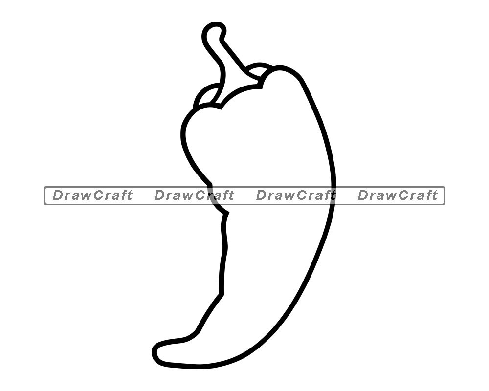 Chili Pepper Outline Svg Chili Pepper Svg Chili Pepper Logo Etsy