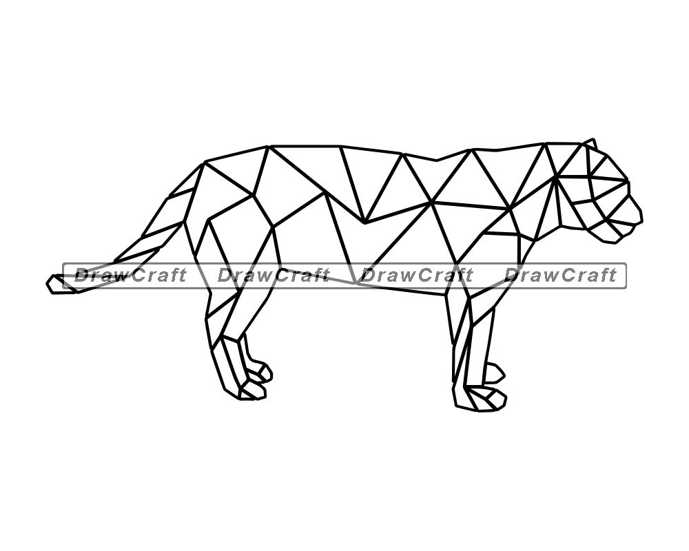 Download Geometric Jaguar Outline Svg Jaguar Svg Geometric Animals Etsy